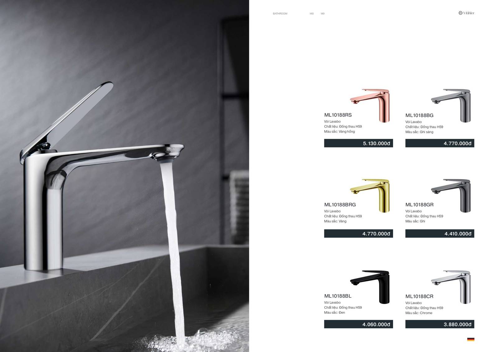 Thiết bị vệ sinh MUHLER Catalogue và Bảng giá mới nhất /Page 75